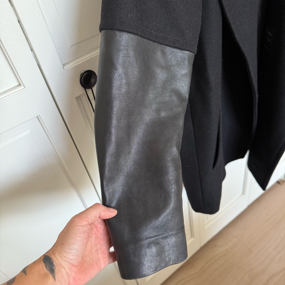EUC ALL SAINTS Meade Lambskin Sleeves Coat - Picture 4 of 13